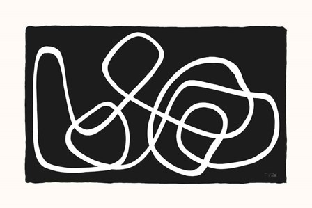 Lines &amp; Curves on black I by Pela art print