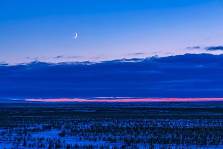 The Low Waxing Crescent Moon in the Evening Sky by Alan Dyer/Stocktrek Images art print