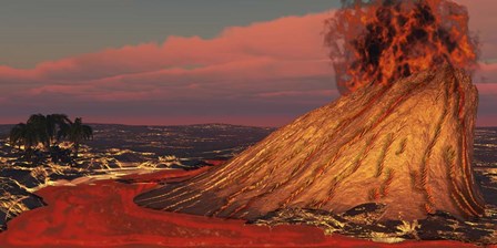 Plumes Of Smoke Belch from a Hawaiian Volcano by Corey Ford/Stocktrek Images art print