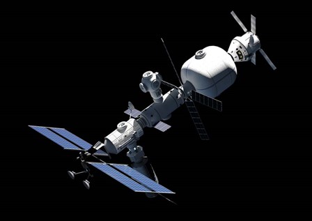 Lunar Gateway Space Station Concept, Complete View by Adrian Mann/Stocktrek Images art print
