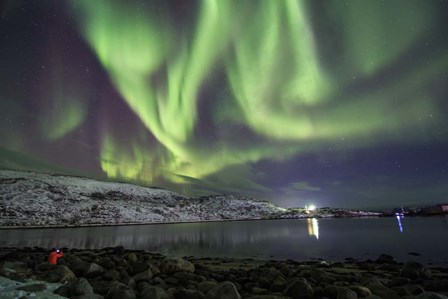 Aurora Borealis Dances Above the Arctic Ocean From Teriberka, Murmansk, Russia by Jeff Dai/Stocktrek Images art print