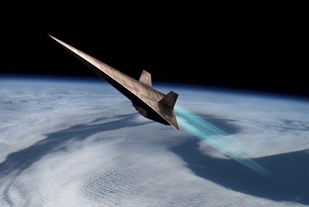An Unmanned Scramjet Flys Toward Outer Space Near the Edge of Earth&#39;s Atmosphere by Marc Ward/Stocktrek Images art print