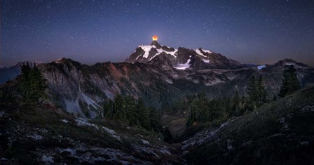 Blood Moon over Mt Shuksan by Joshua Zhang art print