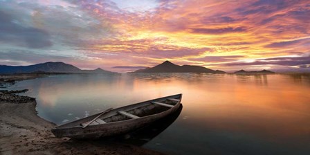 Sunset on a Lake, Scotland by Pangea Images art print