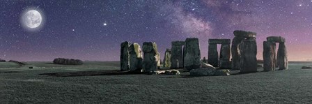 Stonehenge Moon by Pangea Images art print