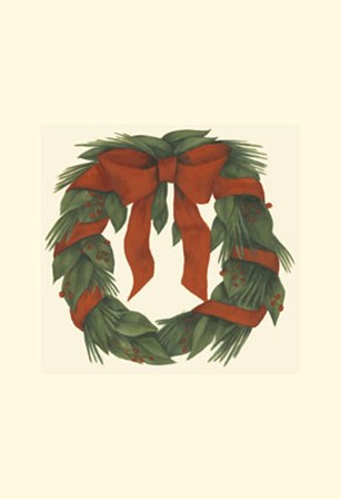 Holiday Wreath (H) by Jennifer Goldberger art print