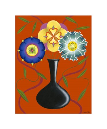 Stylized Flowers in Vase I by Chariklia Zarris art print