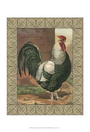 Cassell&#39;s Roosters with Border IV by Cassell art print