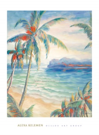Tropical Breeze I - palm trees by Alexa Kelemen art print