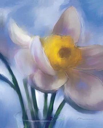 Daffodil In Glass Vase by Anthony Morrow art print