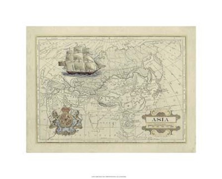 Antique Map Of Asia art print