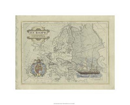 Antique Map Of Europe art print