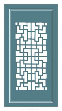 Shoji Screen In Teal III by Vision Studio art print