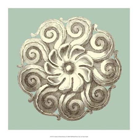 Celadon and Mocha Rosette I by Vision Studio art print