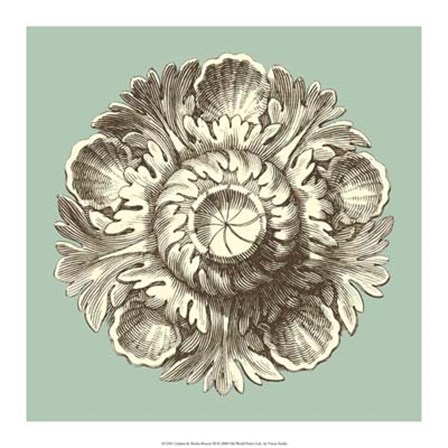 Celadon and Mocha Rosette III by Vision Studio art print