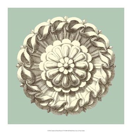 Celadon and Mocha Rosette IV by Vision Studio art print