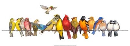 Large Bird Menagerie by Wendy Russell art print