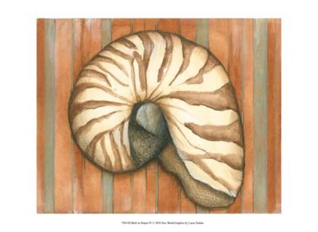 Shell on Stripes IV - light by Laura Nathan art print