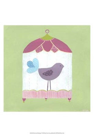 Patchwork Birdcage I by June Erica Vess art print