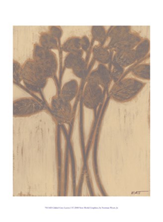Gilded Grey Leaves I by Norman Wyatt Jr. art print