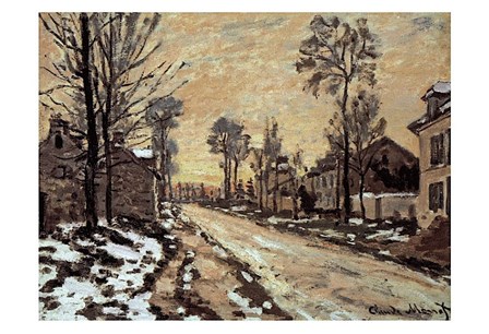 Road at Louveciennes, Melting Snow, Sunset by Claude Monet art print