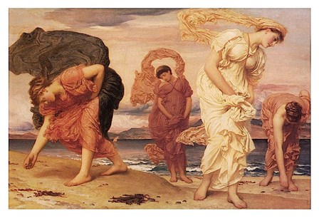 Greek Girls Picking up Pebbles by Frederic Leighton art print