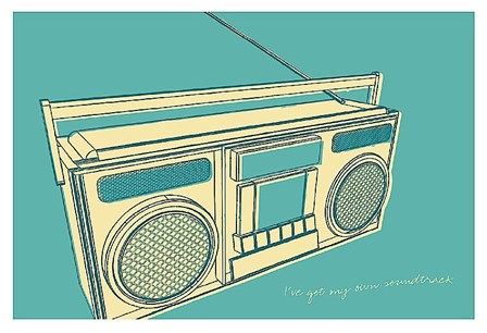 Lunastrella Boombox by John W. Golden art print