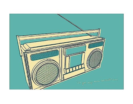 Lunastrella Boombox by John W. Golden art print