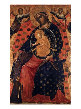 Madonna and Child with two Votaries art print