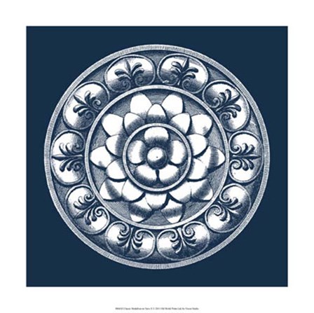 Classic Medallion on Navy II by Vision Studio art print