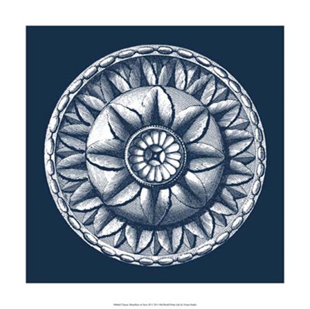 Classic Medallion on Navy III by Vision Studio art print