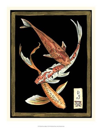 Koi Fish on Black II by Chariklia Zarris art print