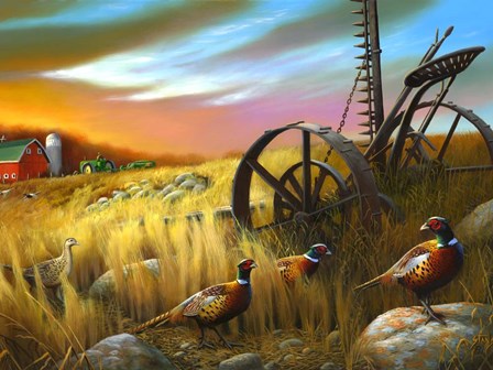 Pheasants I by Leo Stans art print