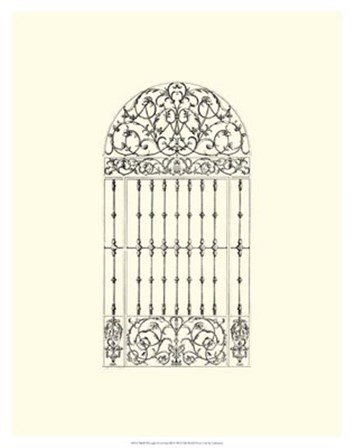 B&amp;W Wrought Iron Gate III art print