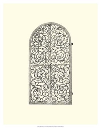 B&amp;W Wrought Iron Gate VI art print