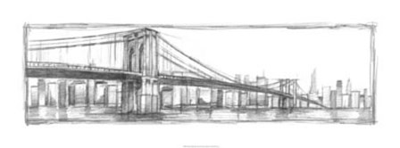 Brooklyn Bridge Sketch by Ethan Harper art print