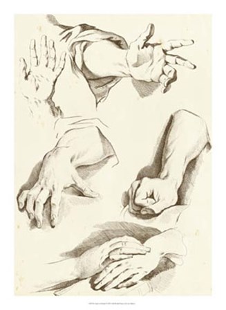 Study of Hands by Denis Diderot art print