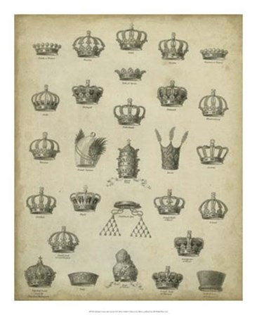 Heraldic Crowns &amp; Coronets II by David Milton art print