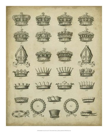 Heraldic Crowns &amp; Coronets IV by David Milton art print