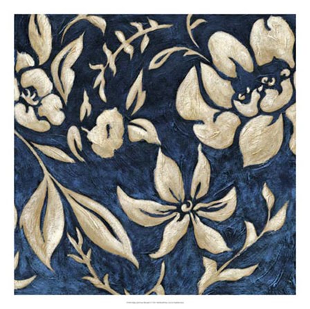 Indigo and Cream Brocade II by Chariklia Zarris art print