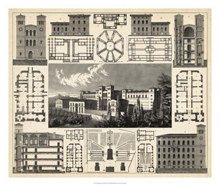 Antique City Plan III by Vision Studio art print