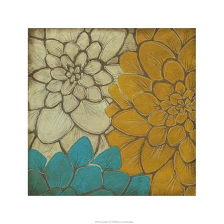 Layered Dahlias I by Jennifer Goldberger art print