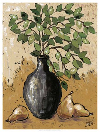 Leaves &amp; Pears by Jade Reynolds art print