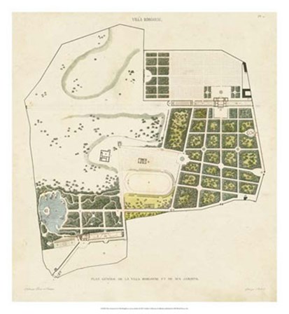 Plan General de la Villa Borghese by Victor Baltard art print