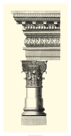 B&amp;W Column &amp; Cornice I by Vision Studio art print