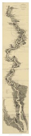 Panoramic Map of the Thames by William Tombleson art print