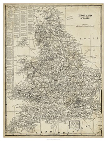 Antique Map of England by Vision Studio art print