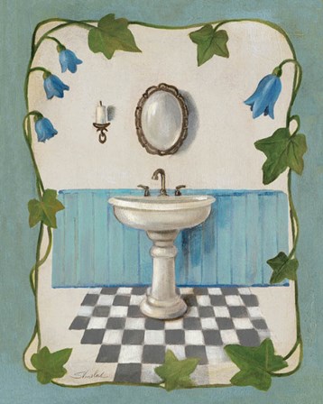 Bell Flower Bath II on Ivory by Silvia Vassileva art print
