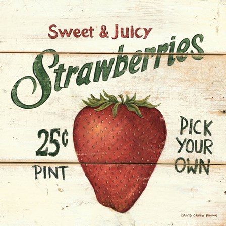 Sweet and Juicy Strawberries by David Carter Brown art print