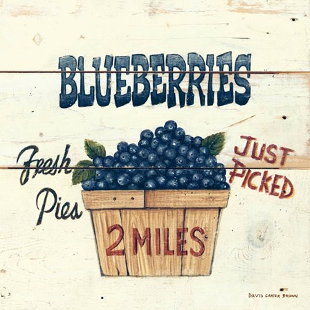 Blueberries Just Picked by David Carter Brown art print